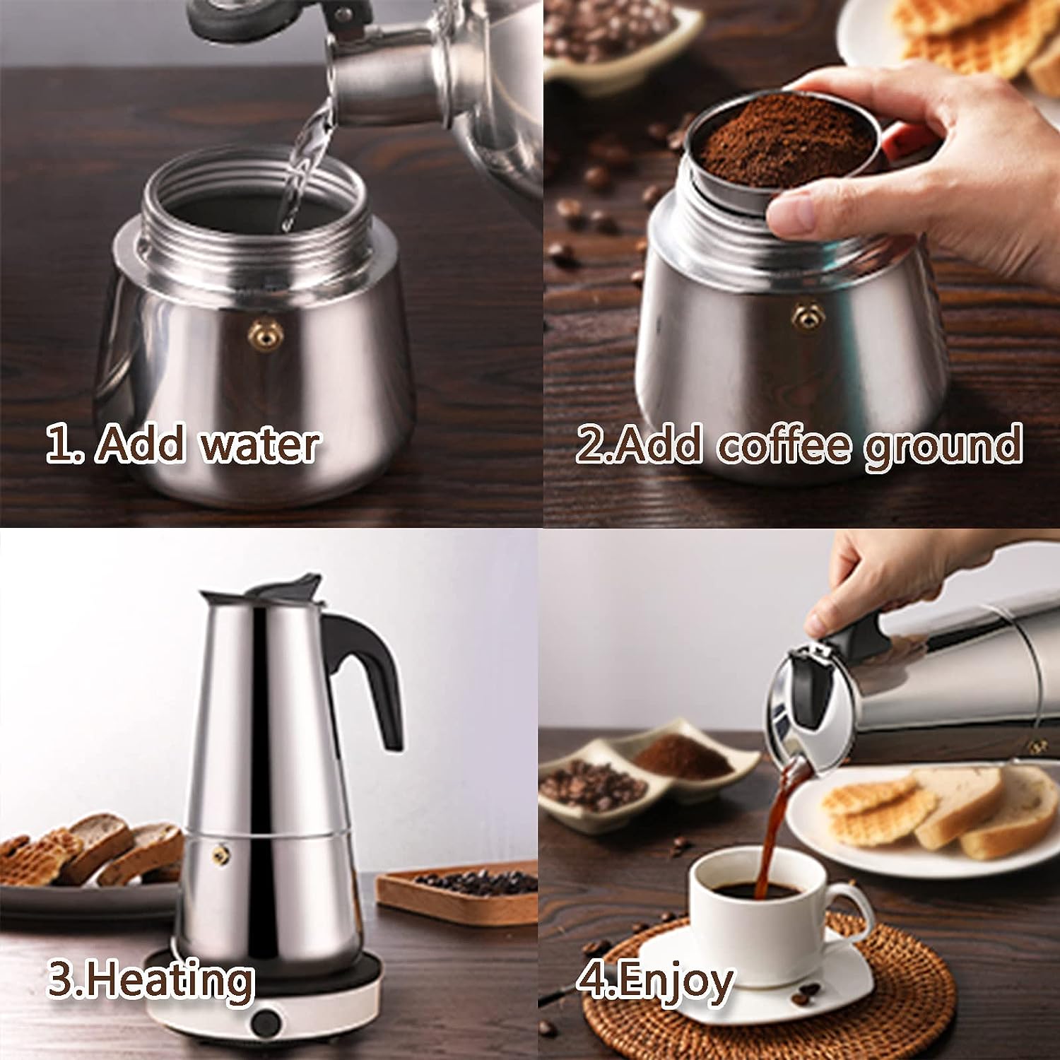 4/6/9 Cups Moka Pot Caffe Mach - Coffee Equipment Set recensie en prijs