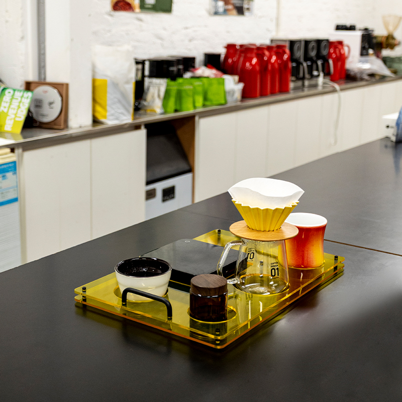 Acryl koffieplateau, gebruikt  - Coffee Equipment Tray recensie en prijs